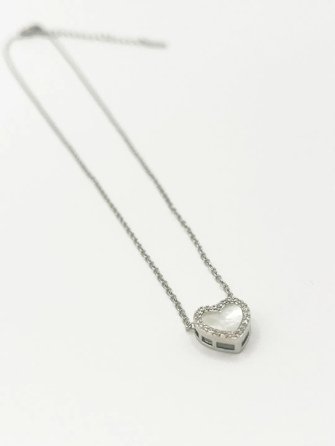Moonstone Heart Necklace & Earrings Set In Silver - Gift Boxed by SVNX sold by Goddiva product image thumbnail 4