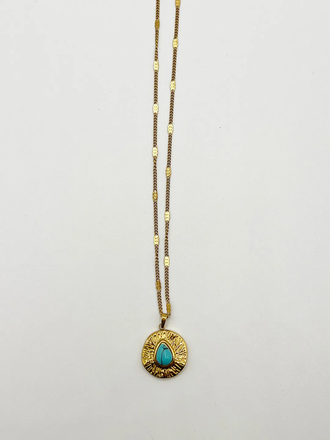 Turquoise Stone Pendant Necklace by SVNX sold by Goddiva