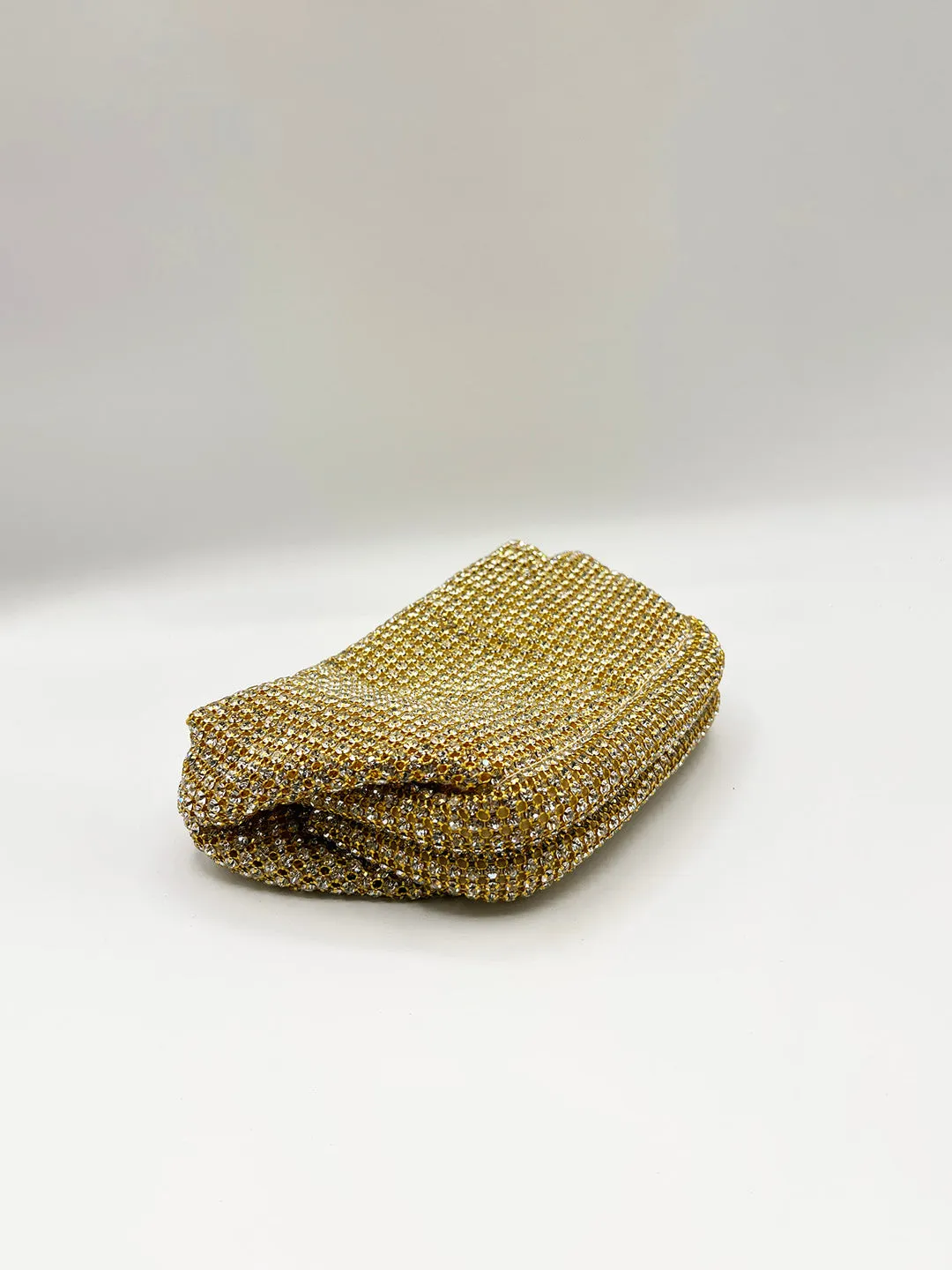 Crystal Pouch Clutch Bag In Gold by SVNX sold by Goddiva product image thumbnail 4