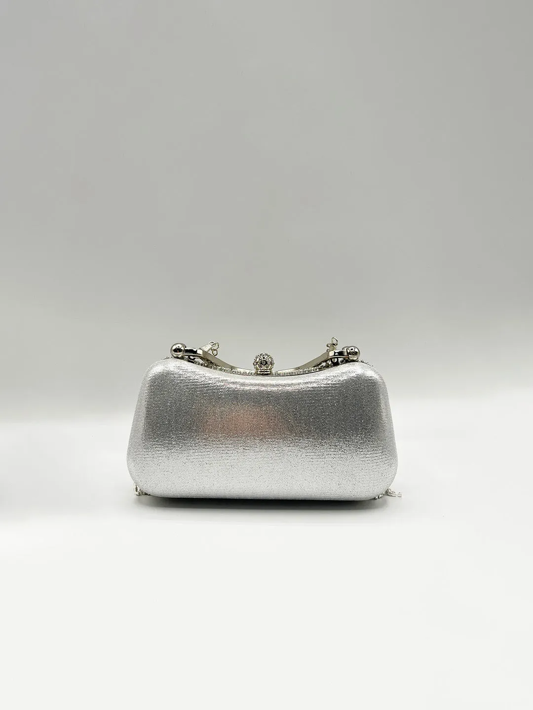 Embellished Fringe Clutch Bag In Silver by SVNX sold by Goddiva product image thumbnail 4
