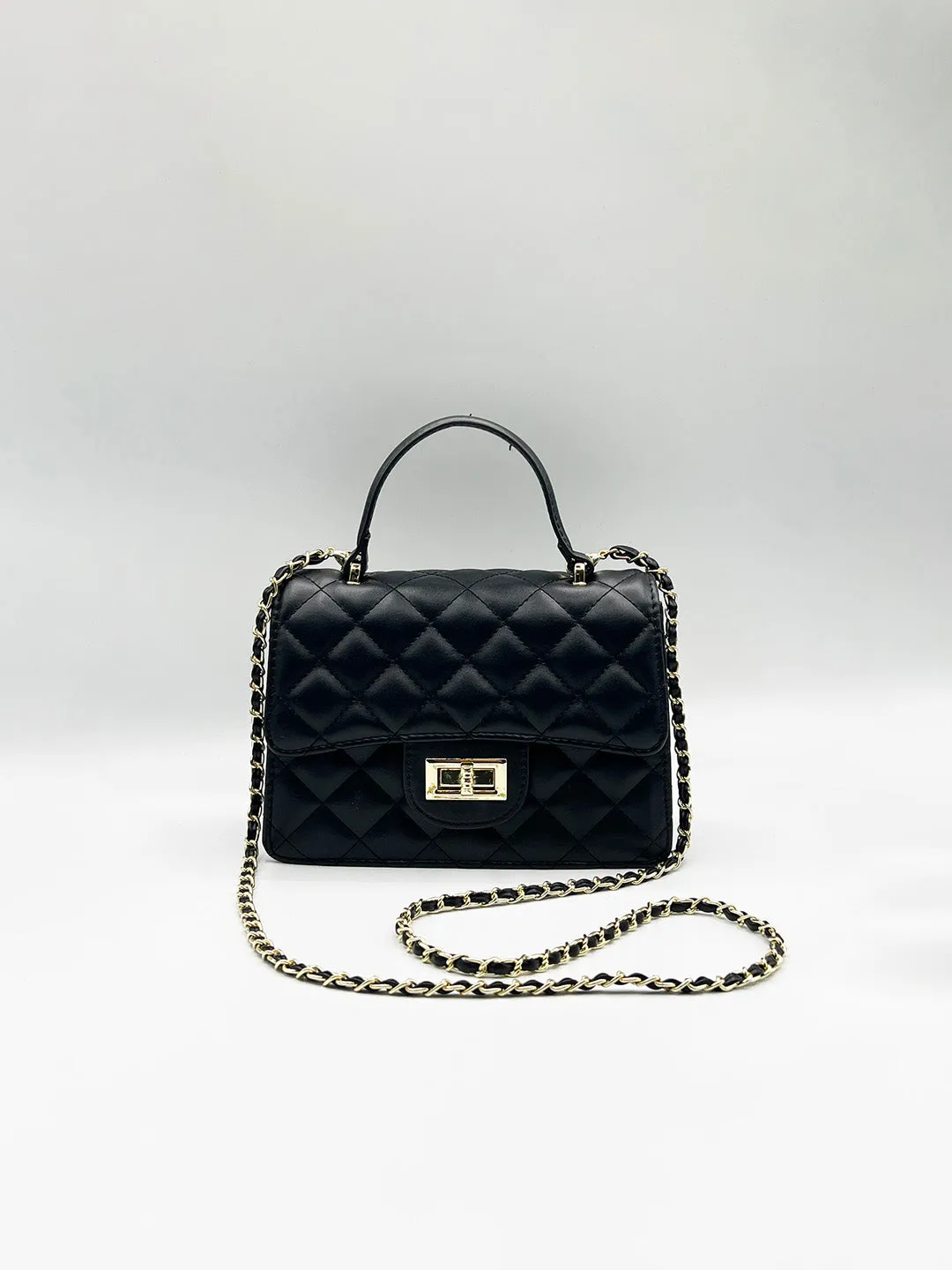 Quilted Top Handle Bag In Black by SVNX sold by Goddiva product image thumbnail 5