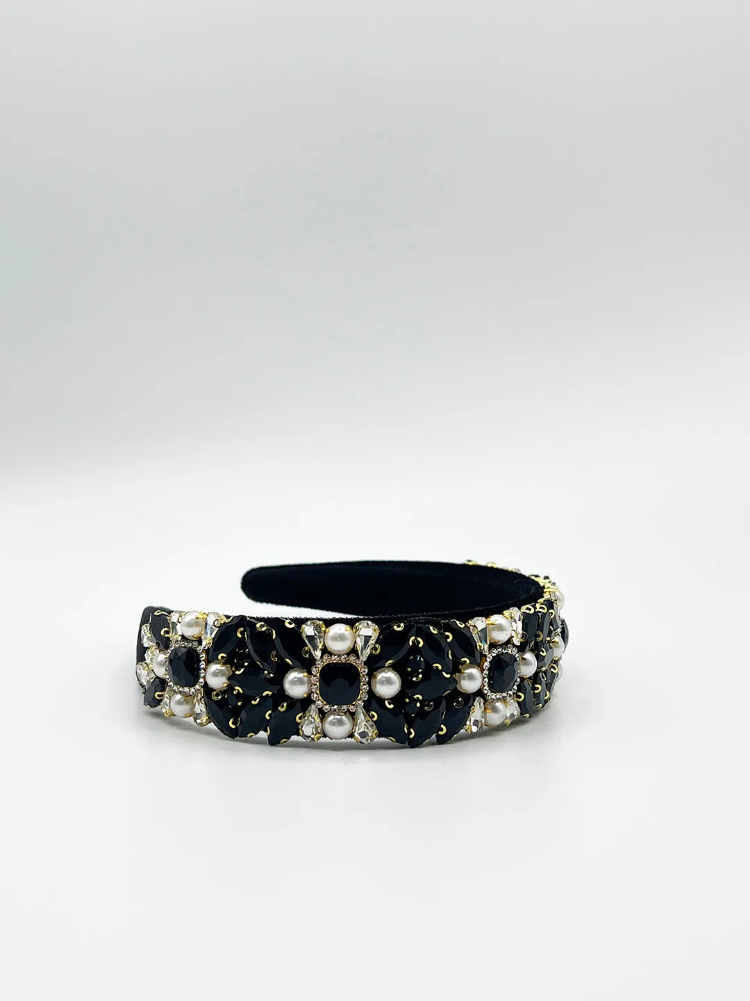 Embellished Crystal Headband In Black by SVNX sold by Goddiva product image thumbnail 3