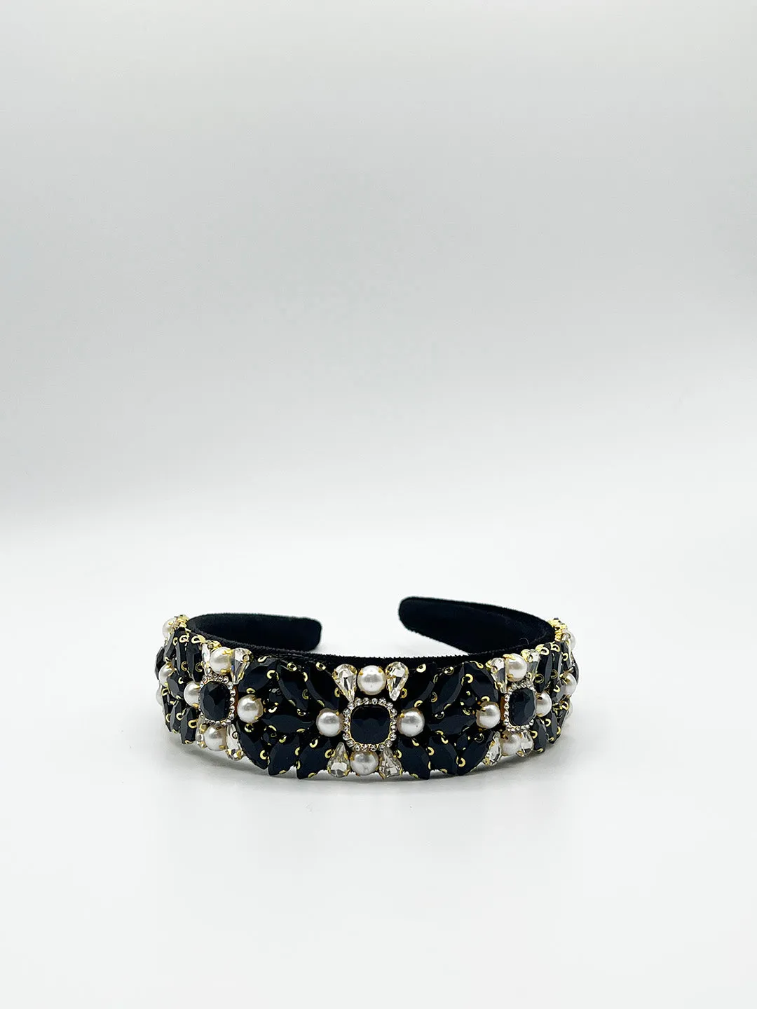 Embellished Crystal Headband In Black by SVNX sold by Goddiva product image thumbnail 4