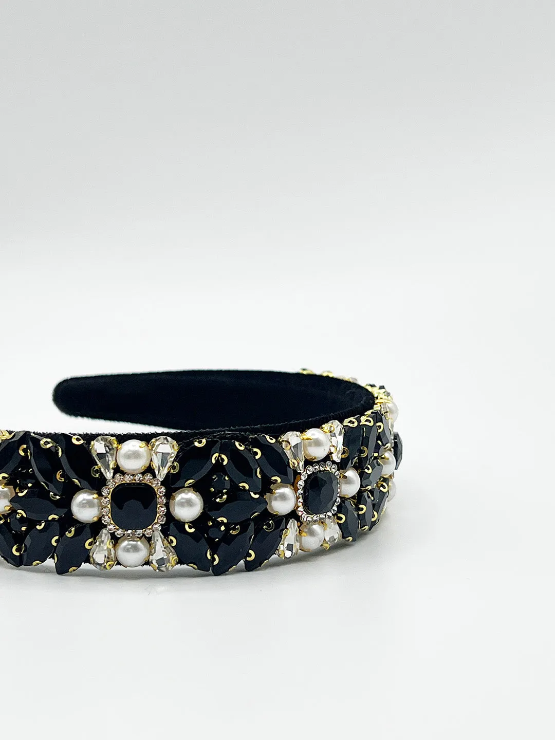 Embellished Crystal Headband In Black by SVNX sold by Goddiva product image thumbnail 5