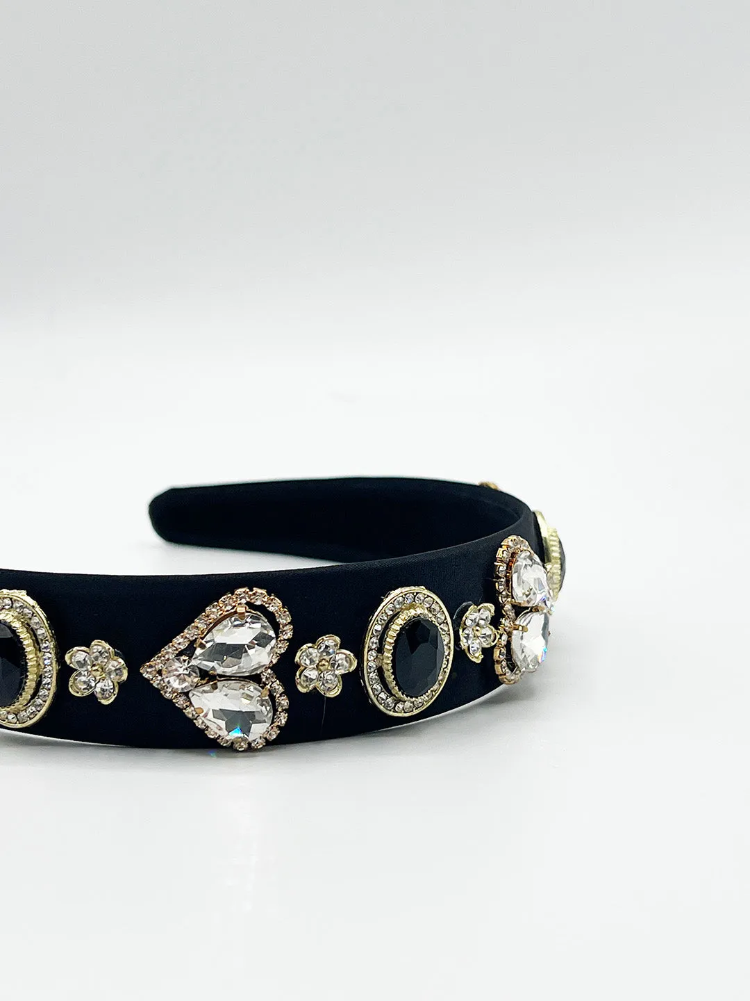 Heart Embellished Headband In Black by SVNX sold by Goddiva product image thumbnail 3