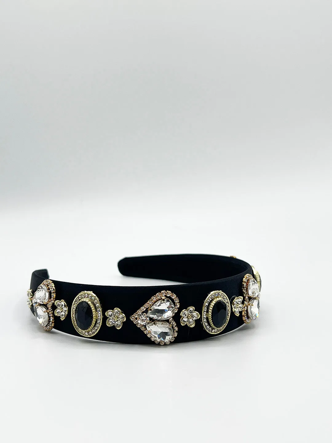 Heart Embellished Headband In Black by SVNX sold by Goddiva product image thumbnail 4