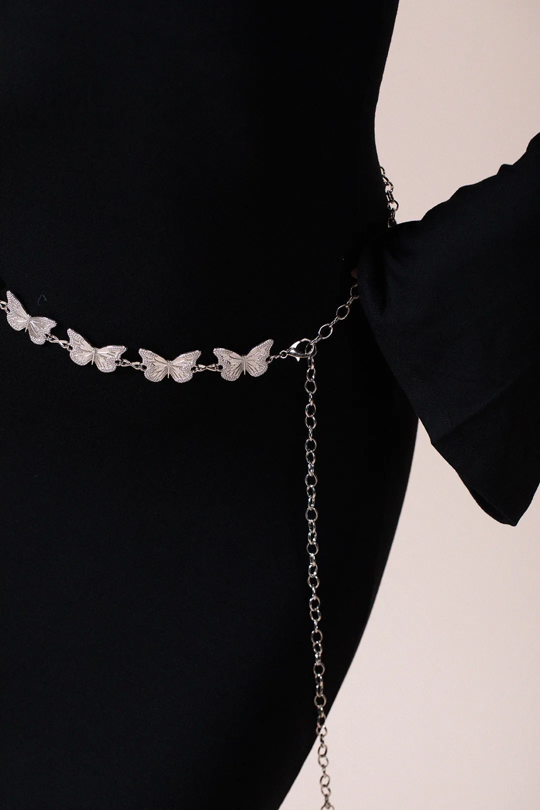 Butterfly Chain Belt In Silver by SVNX sold by Goddiva