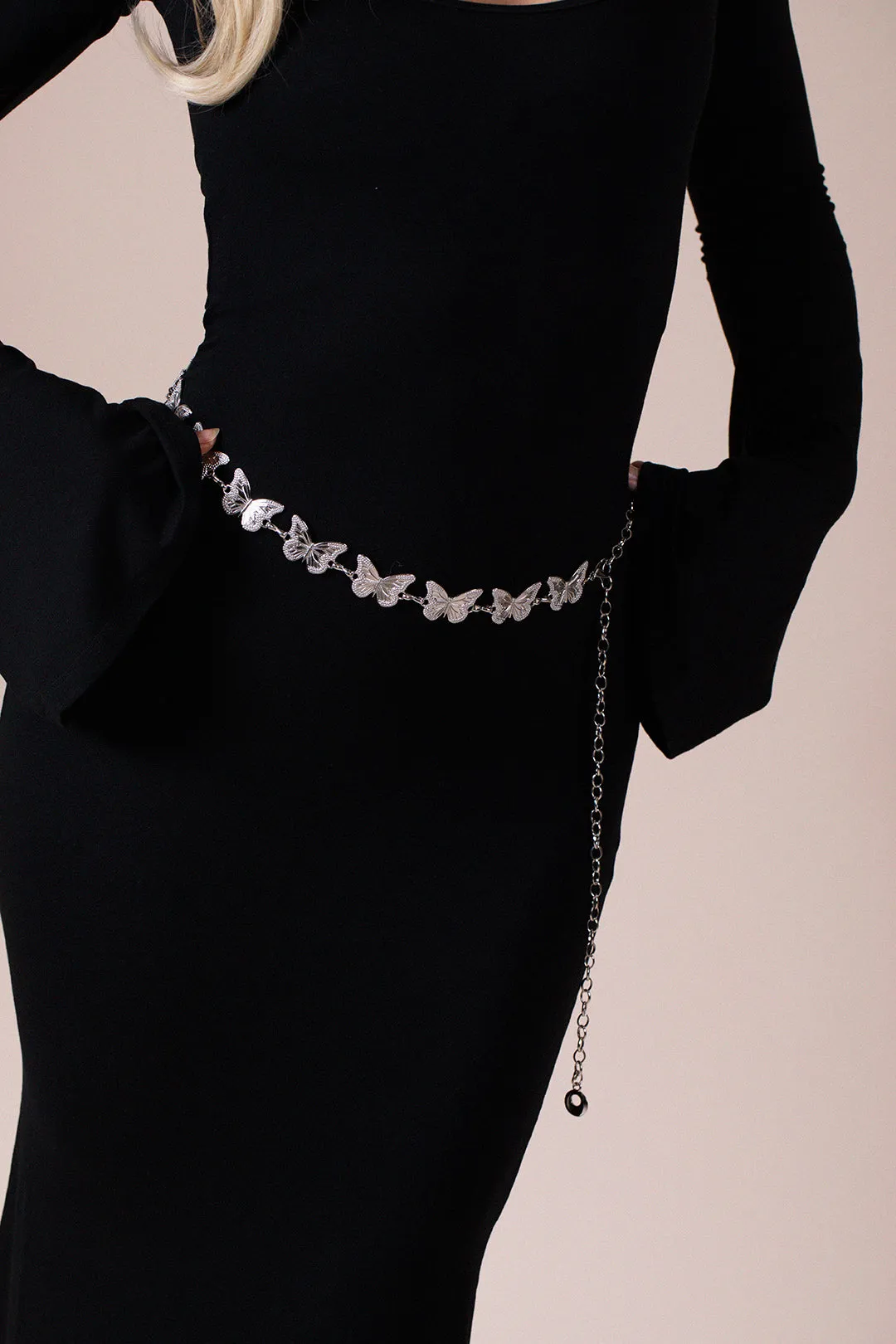 Butterfly Chain Belt In Silver by SVNX sold by Goddiva product image thumbnail 2