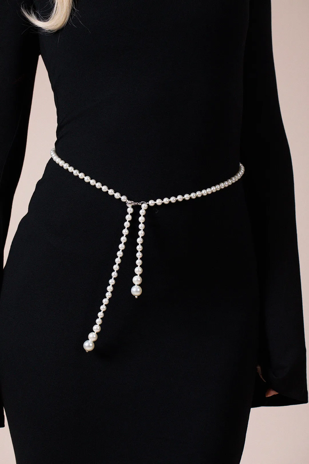 Pearl Chain Belt In Silver by SVNX sold by Goddiva
