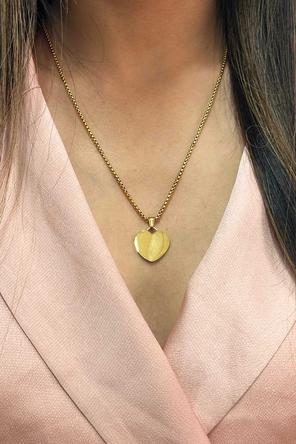 Heart Shape Pendant Necklace In Gold - Gift Boxed by SVNX sold by Goddiva