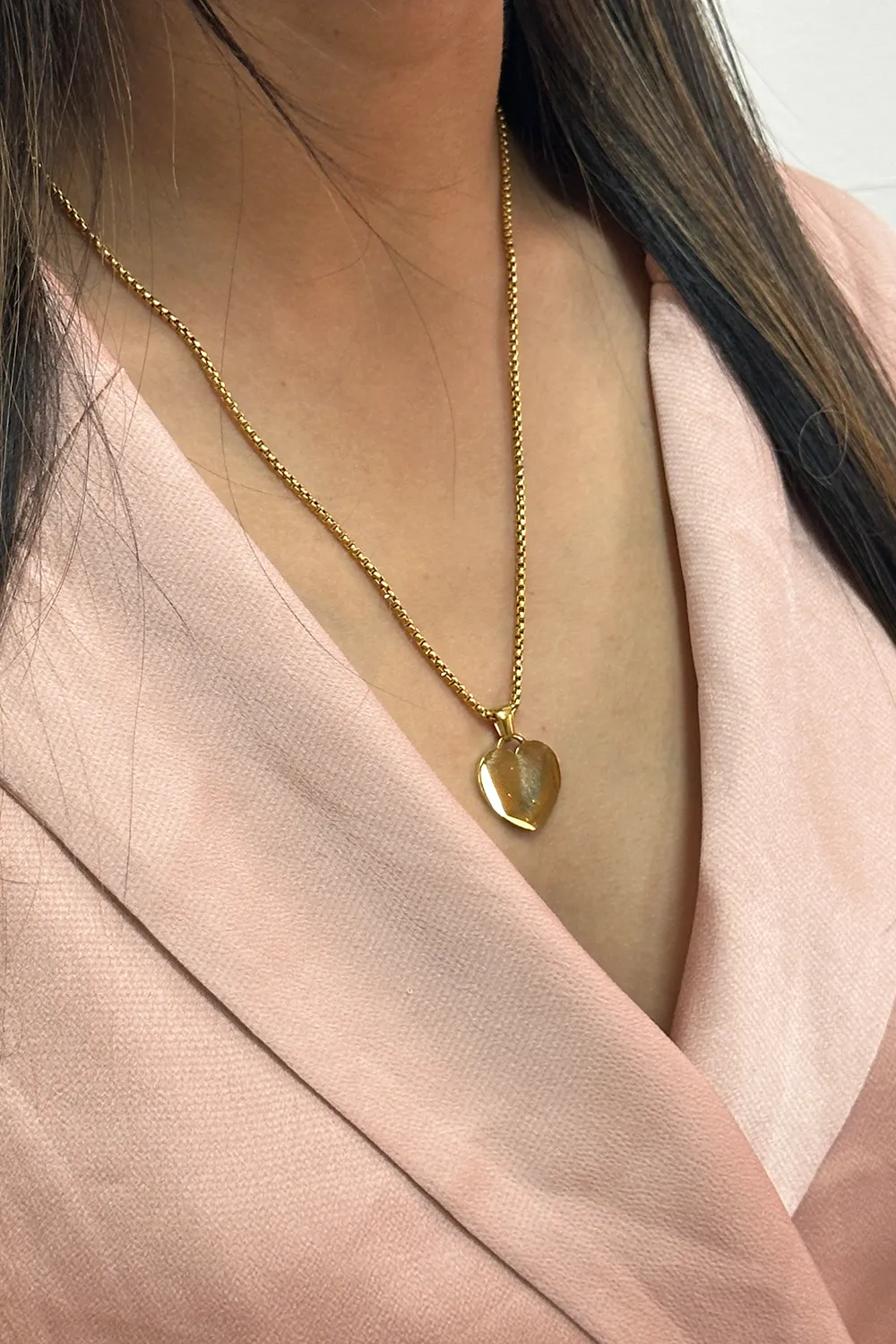 Heart Shape Pendant Necklace In Gold - Gift Boxed by SVNX sold by Goddiva product image thumbnail 2