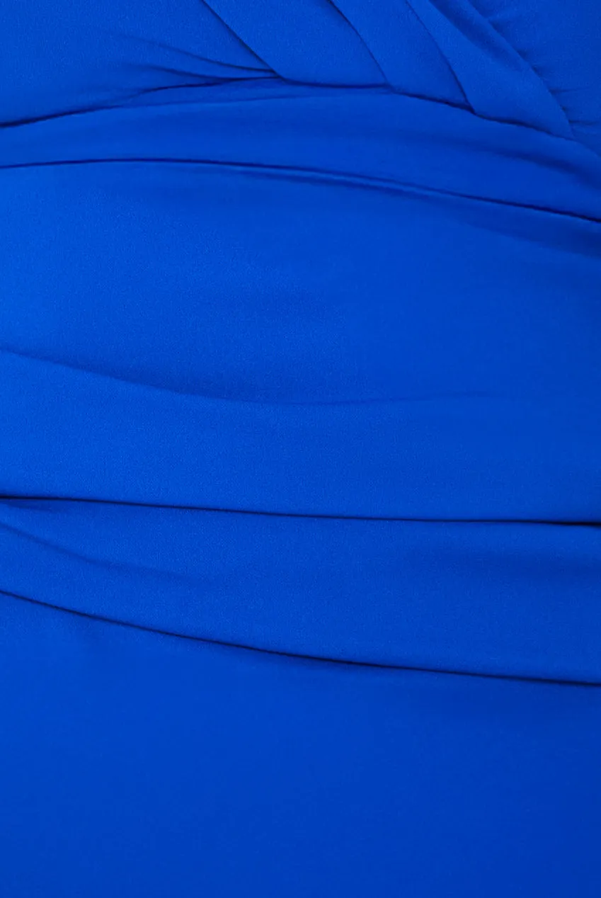 Bardot Pleated Maxi Dress - Royalblue by Goddiva Plus sold by Goddiva product image thumbnail 4