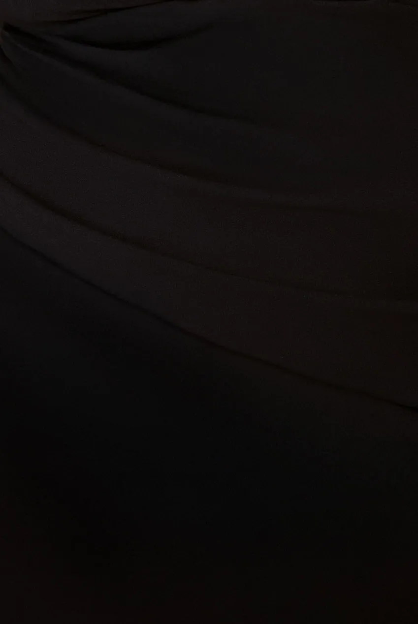 Bardot Pleated Maxi Dress - Black by Goddiva Plus sold by Goddiva product image thumbnail 4