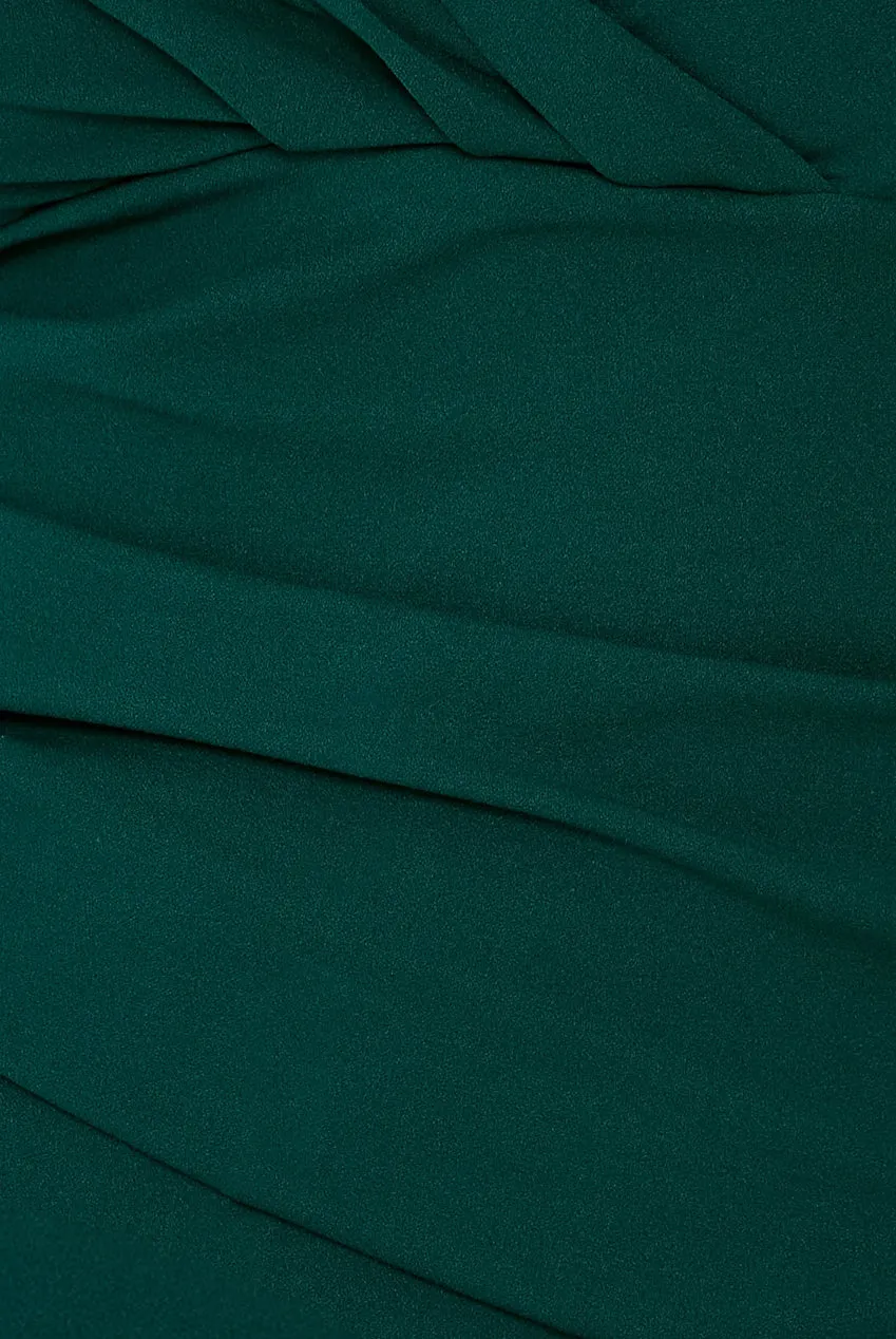 Bardot Pleated Maxi Dress - Emerald Green by Goddiva Plus sold by Goddiva product image thumbnail 4
