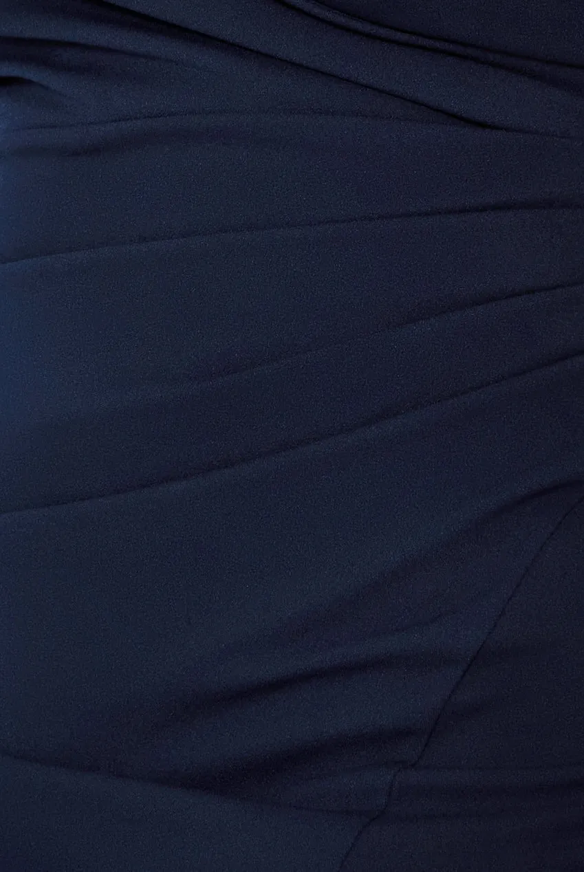 Scuba & Lace Wrap Maxi Dress - Navy Blue by Goddiva Plus sold by Goddiva product image thumbnail 4