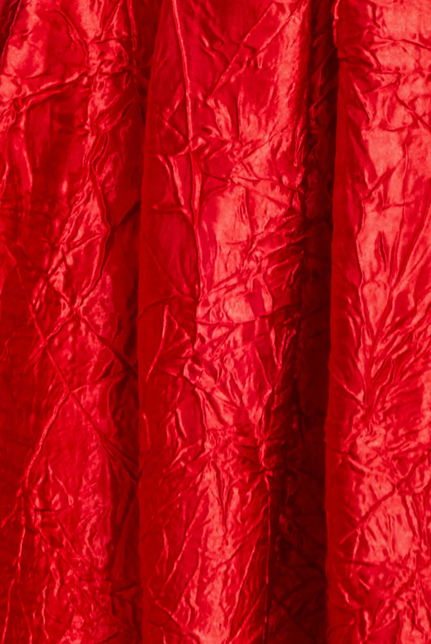 Crushed Satin Sleeveless A Line Midi Dress - Red by Goddiva sold by Goddiva product image thumbnail 4