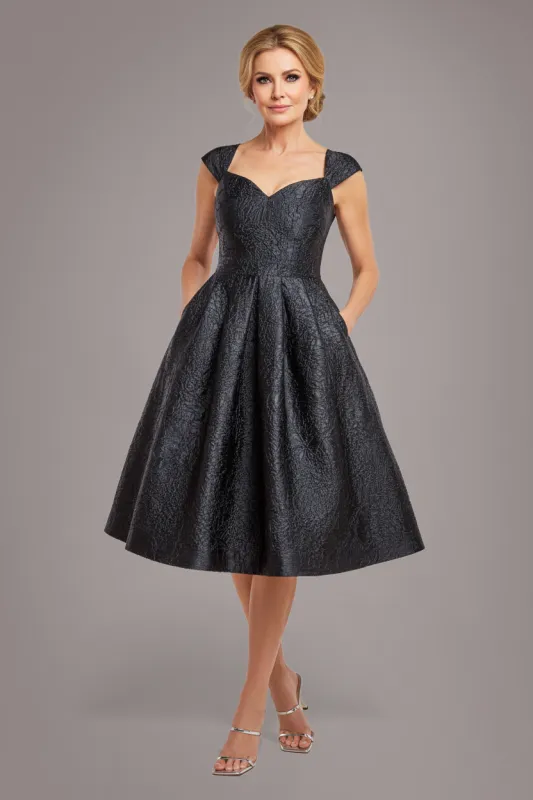 Crushed Satin Sleeveless A Line Midi Dress - Black by Goddiva sold by Goddiva