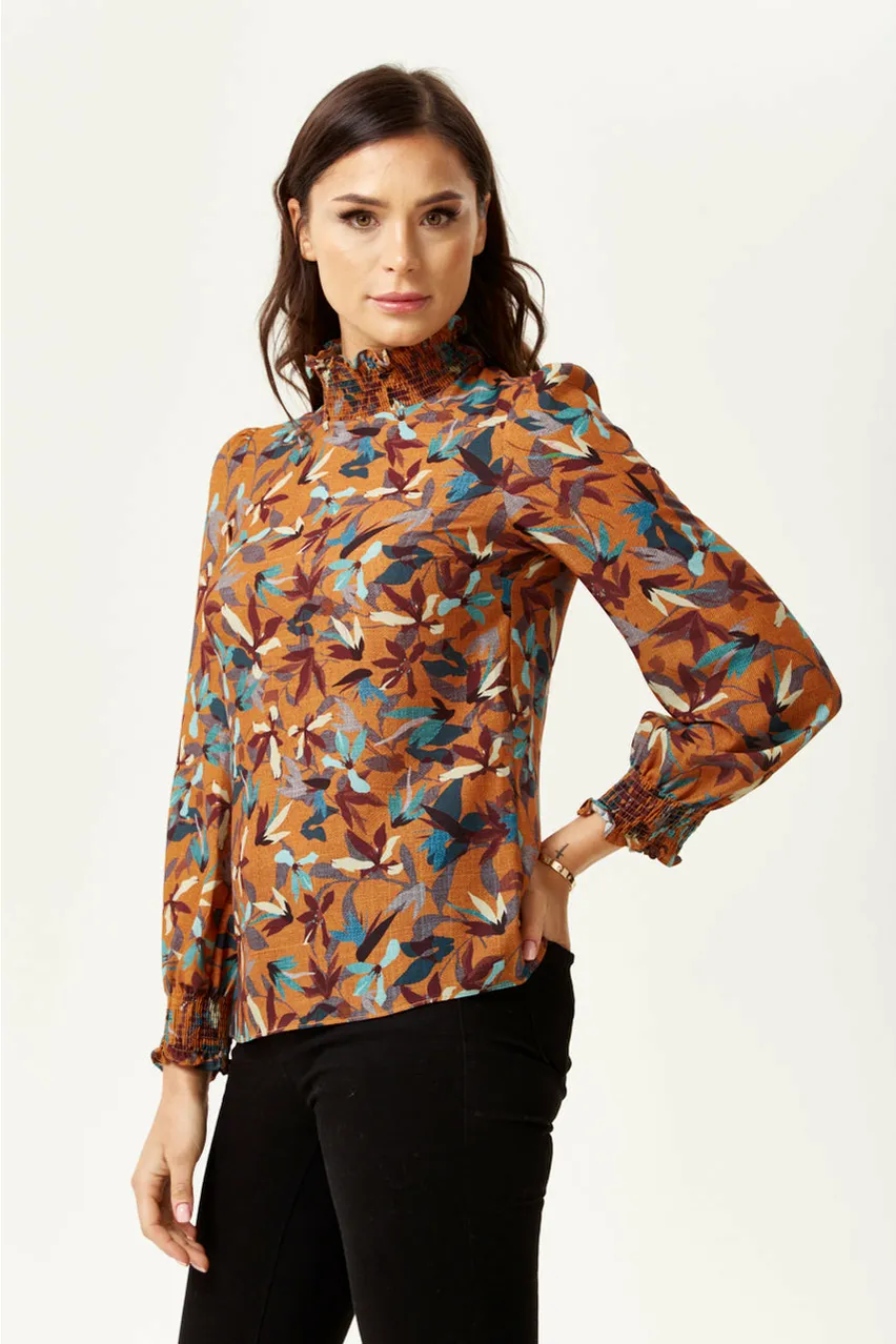 Divine Floral Print Top Long Sleeves Tuscany by Liquorish sold by Goddiva product image thumbnail 3