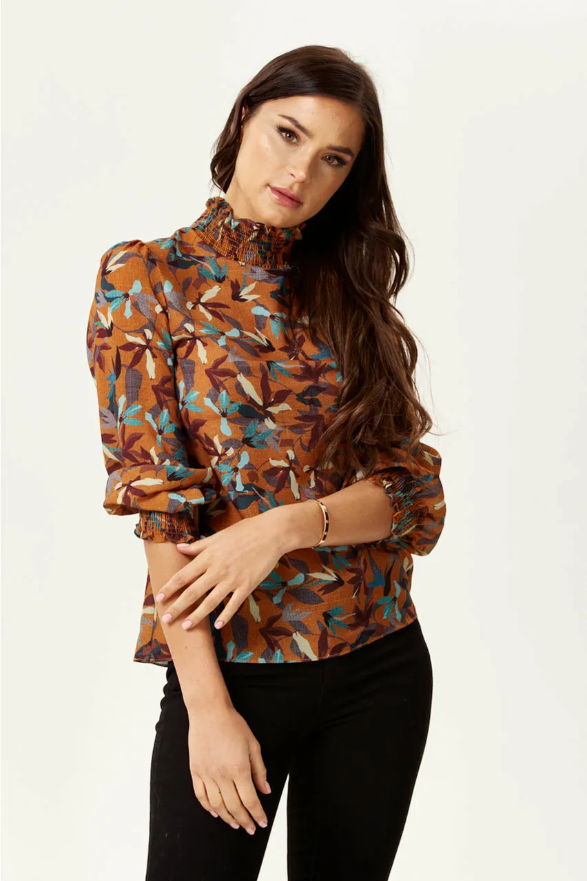 Divine Floral Print Top Long Sleeves Tuscany by Liquorish sold by Goddiva product image thumbnail 2