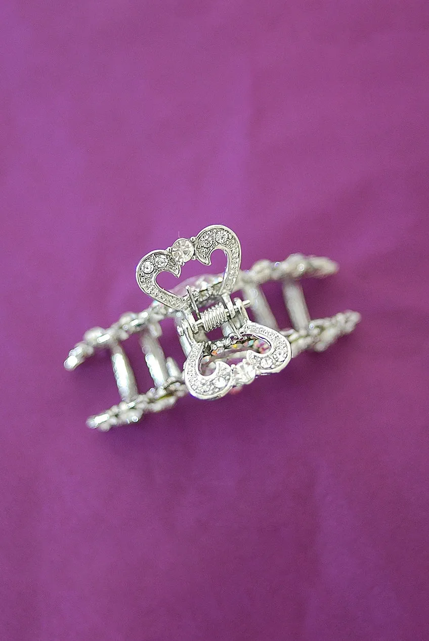 Silver Claw Hair Clip With Diamante by QueenMee Accessories sold by Goddiva product image thumbnail 4