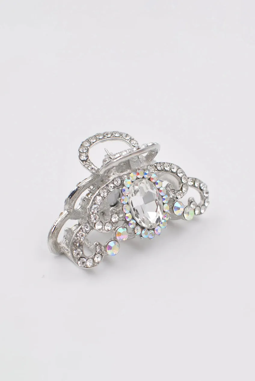 Silver Hair Claw With Diamante by QueenMee Accessories sold by Goddiva product image thumbnail 3