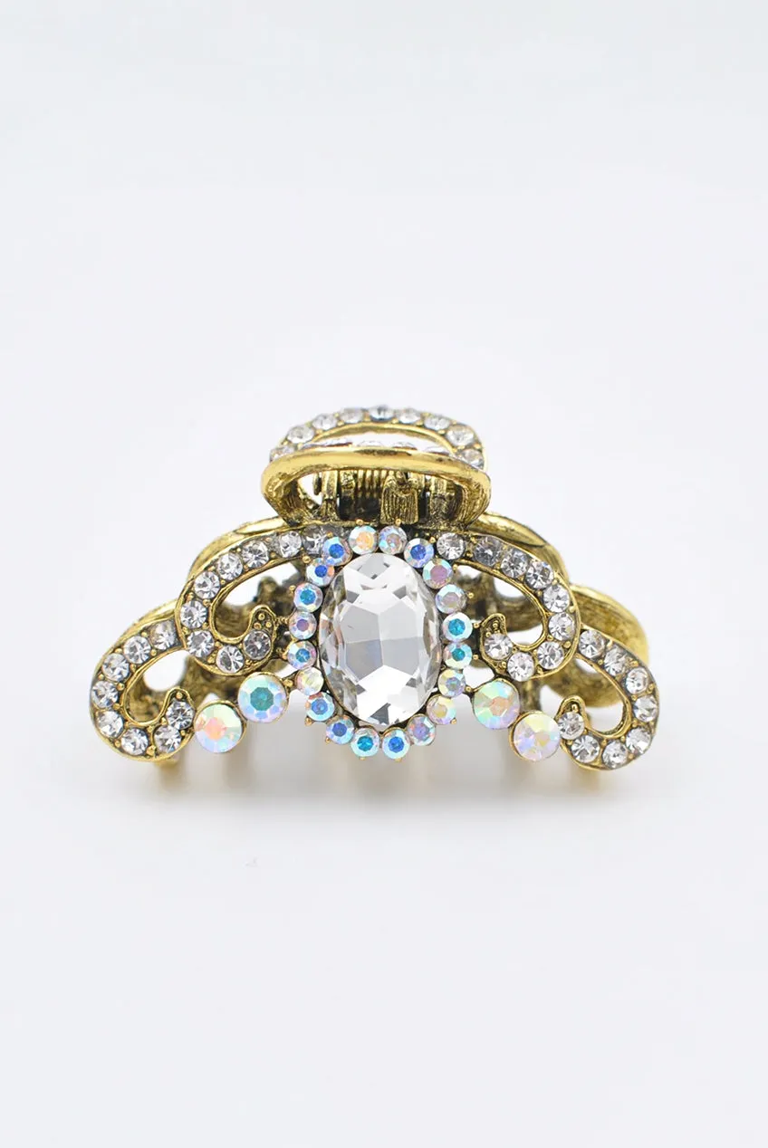 Gold Hair Claw With Rhinestone by QueenMee Accessories sold by Goddiva product image thumbnail 4