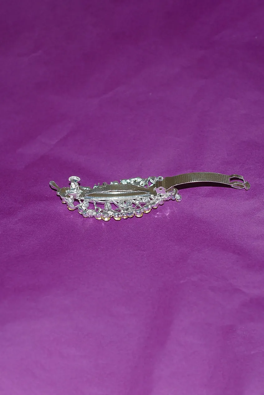 Silver Pearl Hair Clip With Diamante by QueenMee Accessories sold by Goddiva product image thumbnail 3