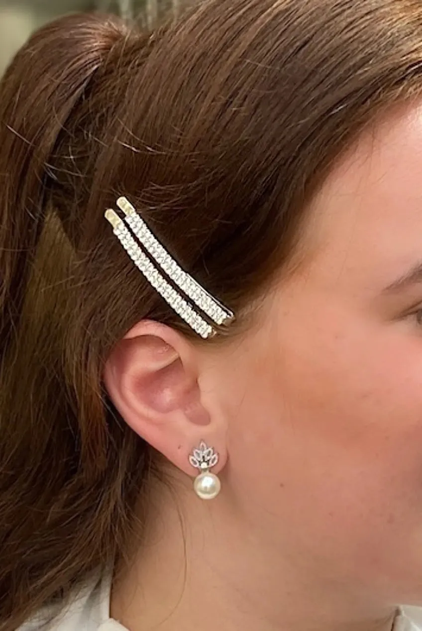 Small Diamante Hair Slides by QueenMee Accessories sold by Goddiva product image thumbnail 2