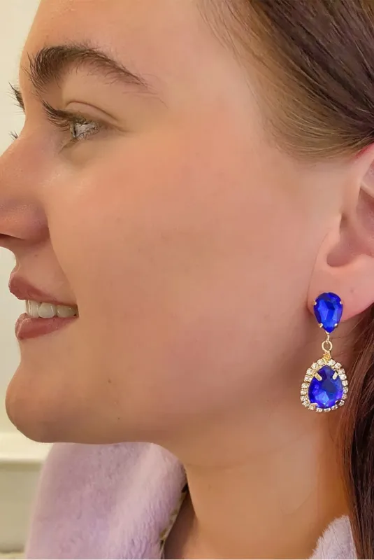 Blue Earrings Drop Earrings by QueenMee Accessories sold by Goddiva