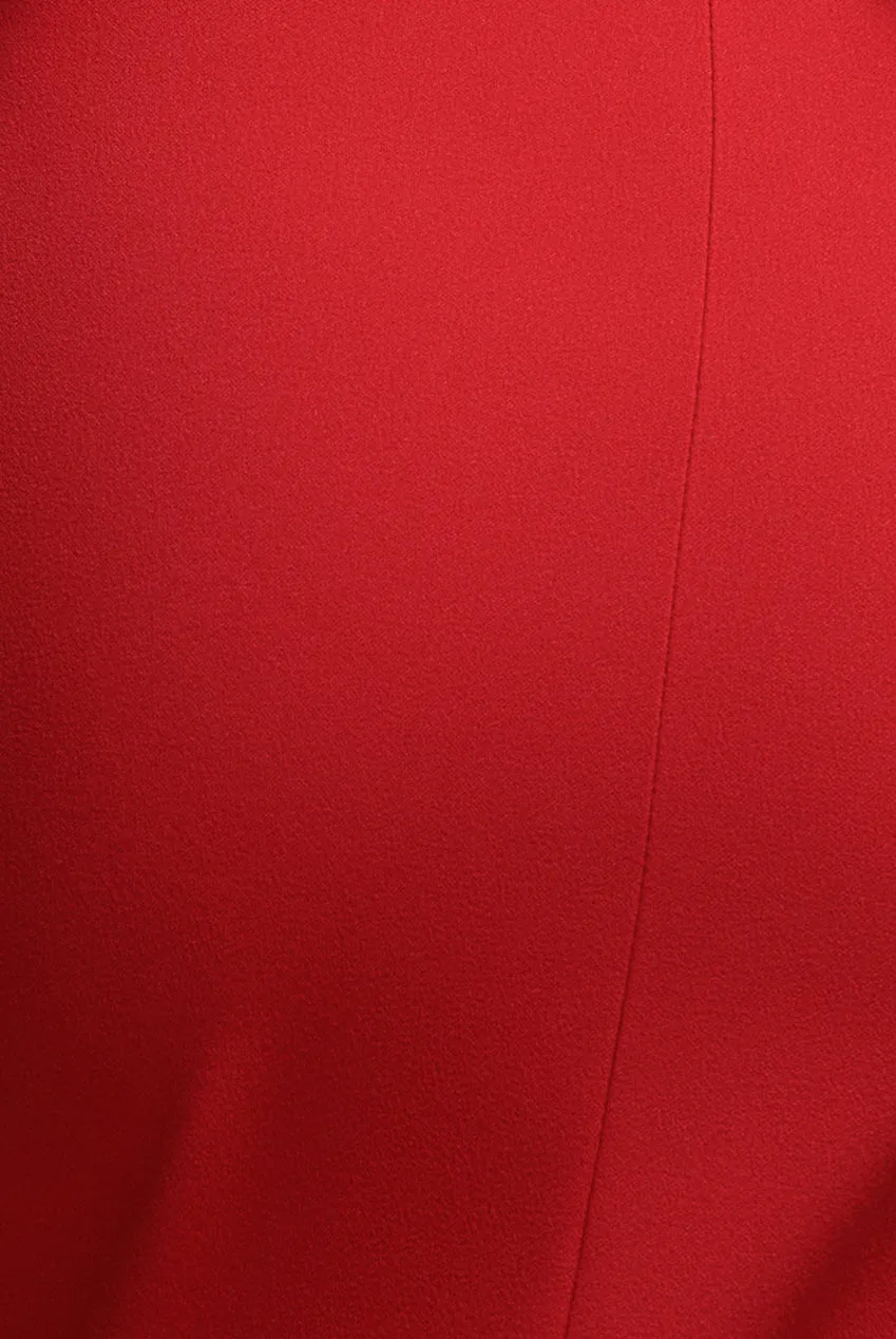 Off Shoulder Back Satin Bow Scuba Maxi Dress - Red by Goddiva sold by Goddiva product image thumbnail 4