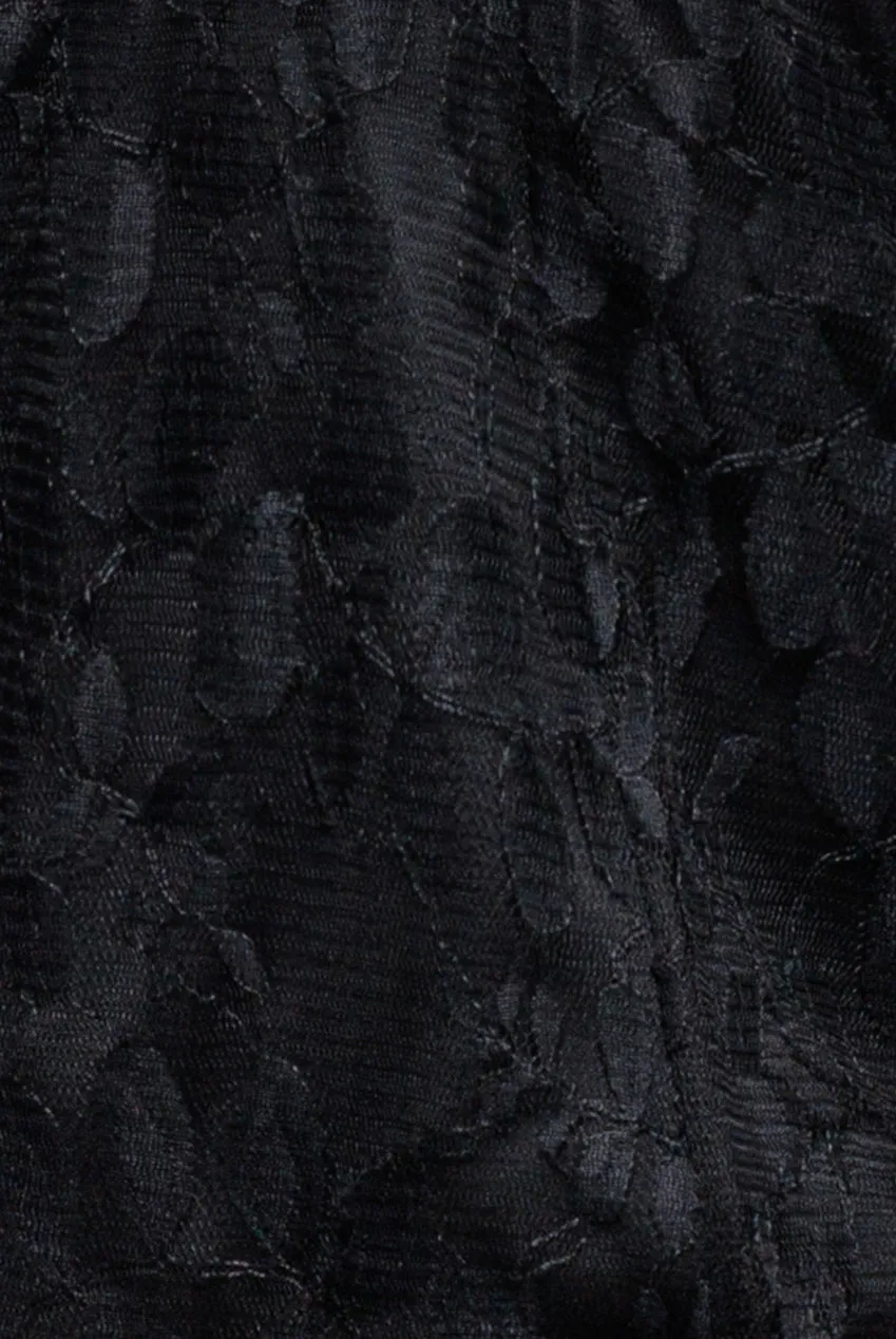 Lace Long Sleeve Shirred Waist Maxi Dress - Black by Goddiva sold by Goddiva product image thumbnail 5