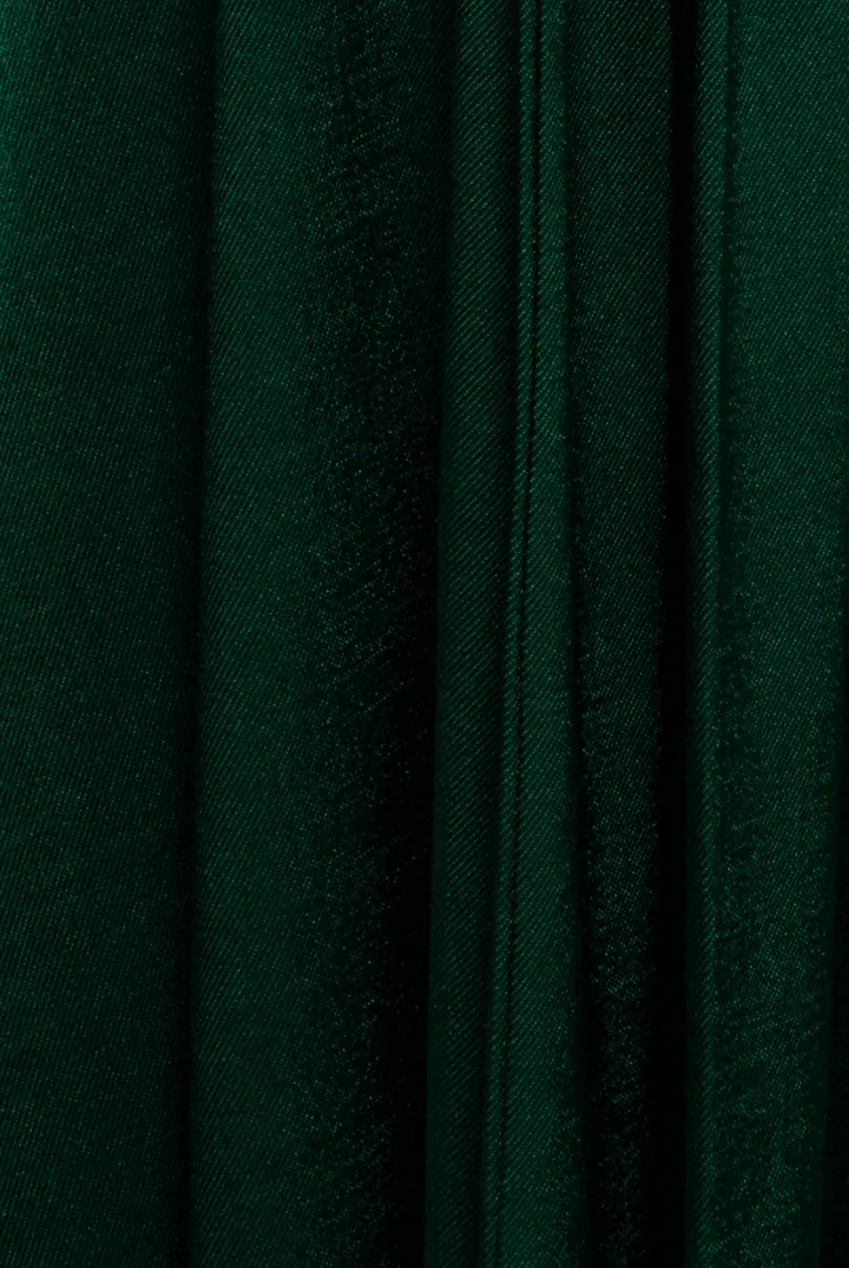 Satin Square Neck Bishop Sleeve A Line Maxi Dress - Emerald Green by Goddiva sold by Goddiva product image thumbnail 4