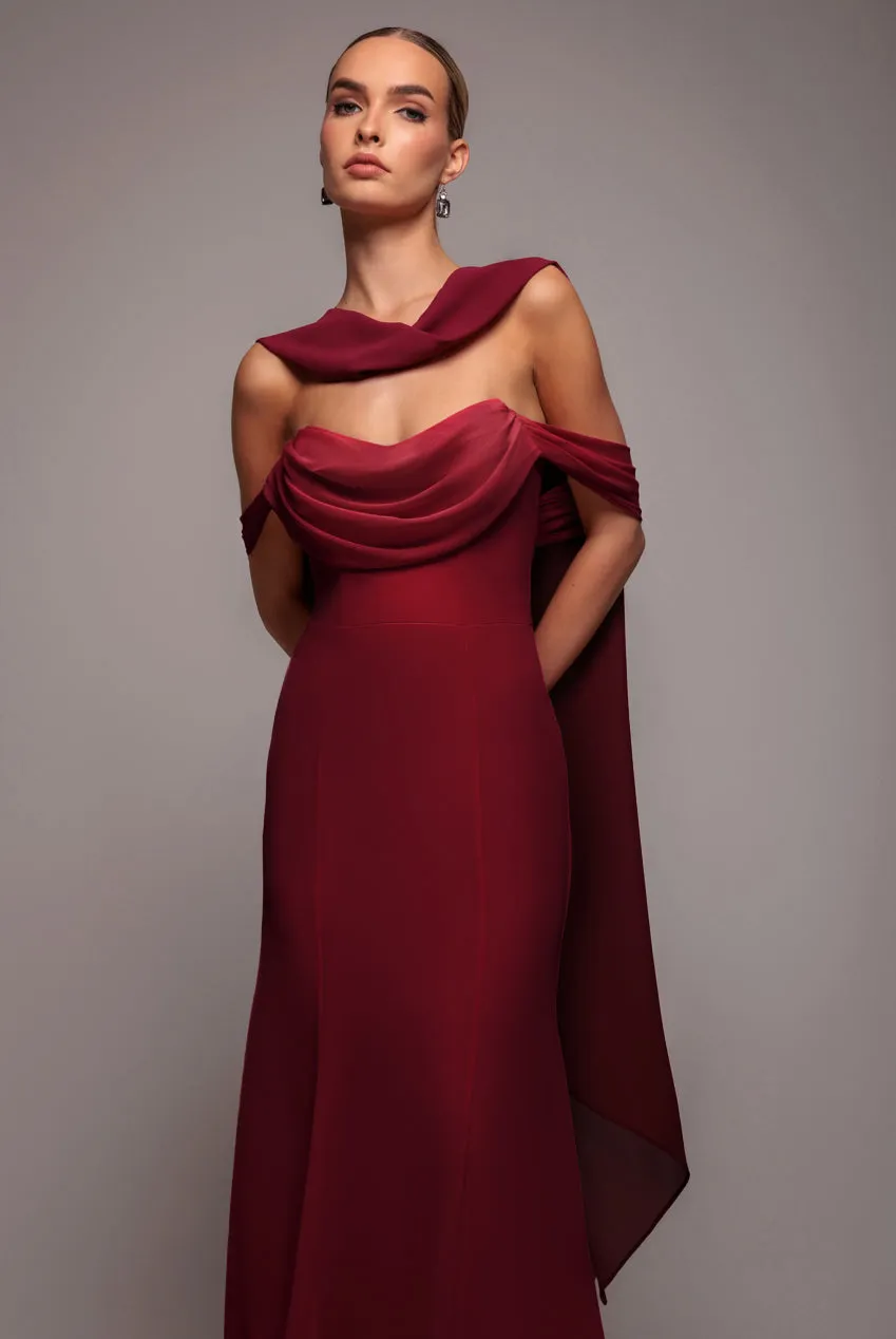 Chiffon Scarf - Burgundy by Goddiva sold by Goddiva product image thumbnail 3