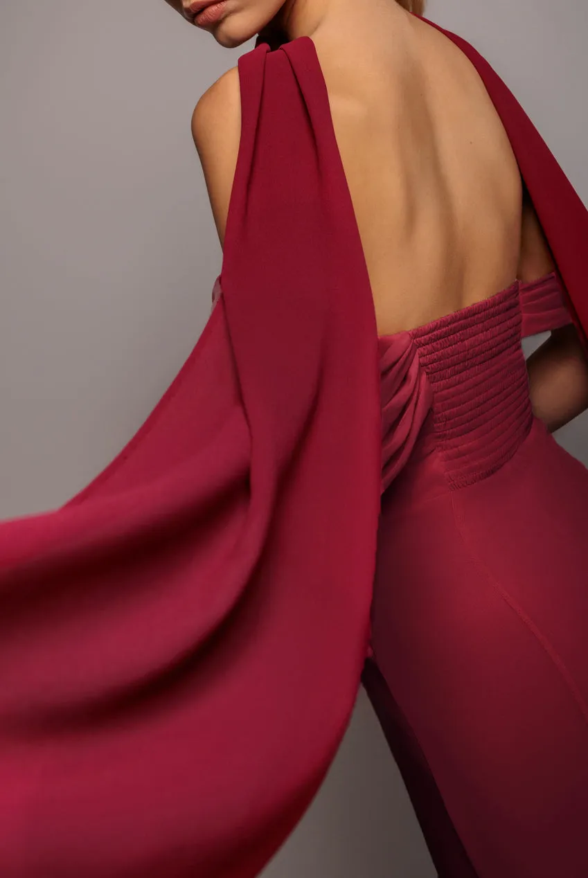 Chiffon Scarf - Burgundy by Goddiva sold by Goddiva product image thumbnail 4