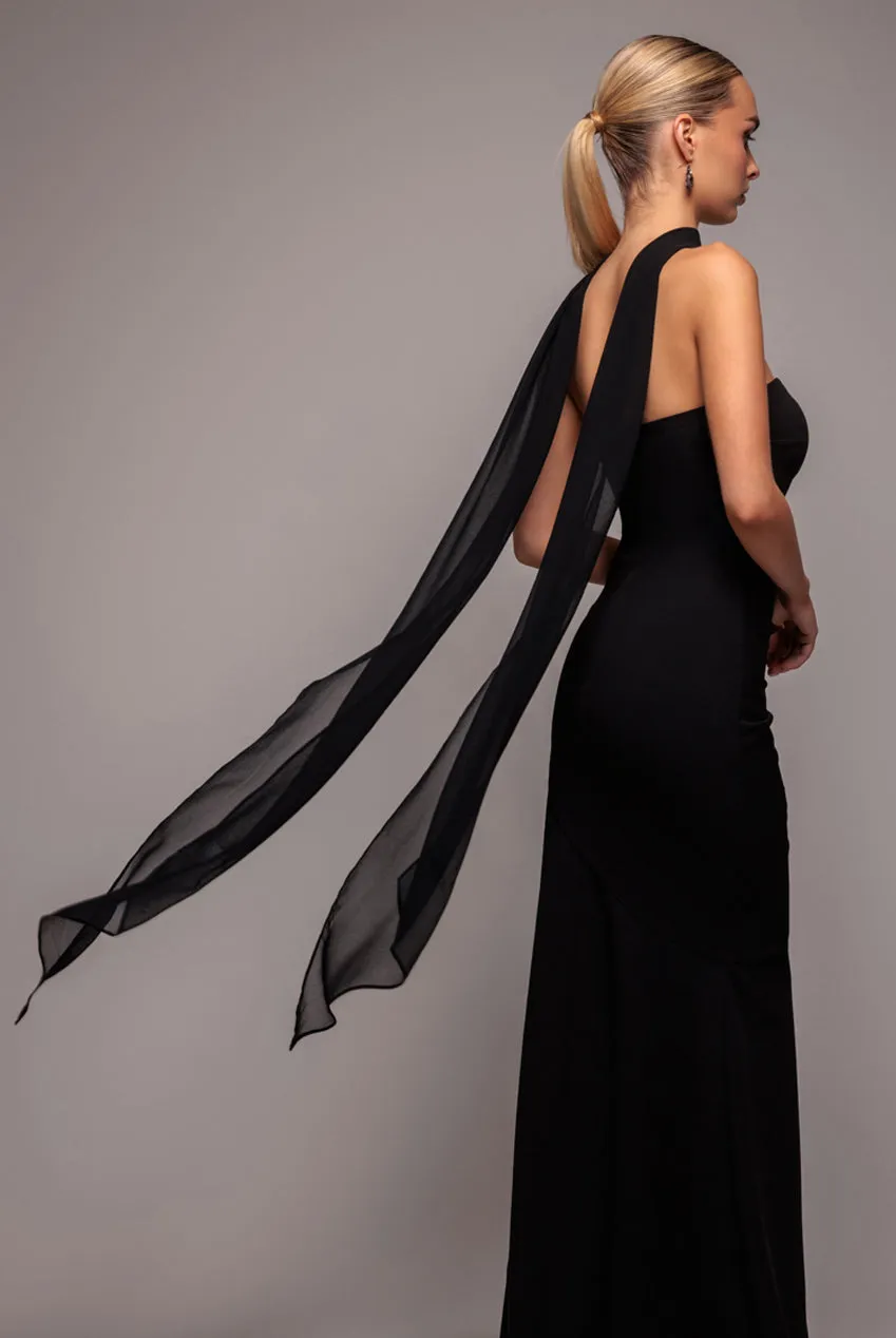 Chiffon Scarf - Black by Goddiva sold by Goddiva product image thumbnail 2