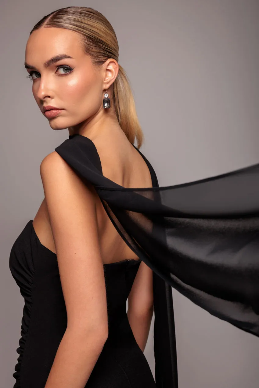 Chiffon Scarf - Black by Goddiva sold by Goddiva product image thumbnail 3