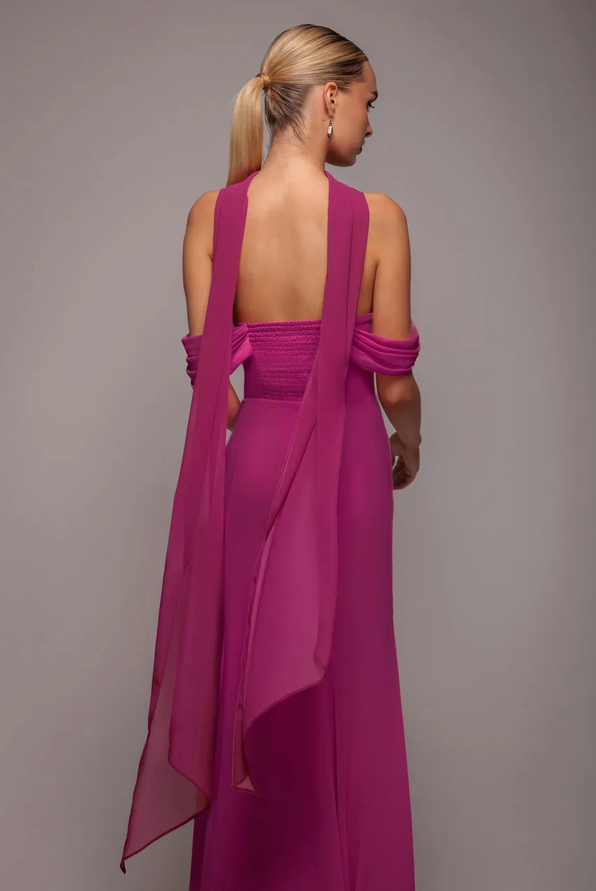 Chiffon Scarf - Magenta by Goddiva sold by Goddiva product image thumbnail 3