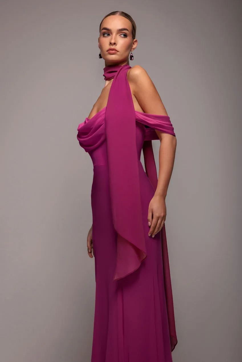 Chiffon Scarf - Magenta by Goddiva sold by Goddiva product image thumbnail 2