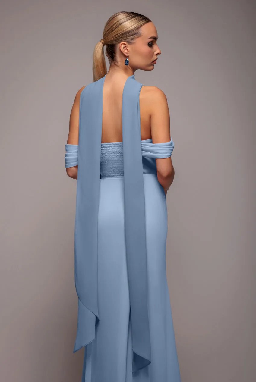 Chiffon Scarf - Dusky Blue by Goddiva sold by Goddiva product image thumbnail 2