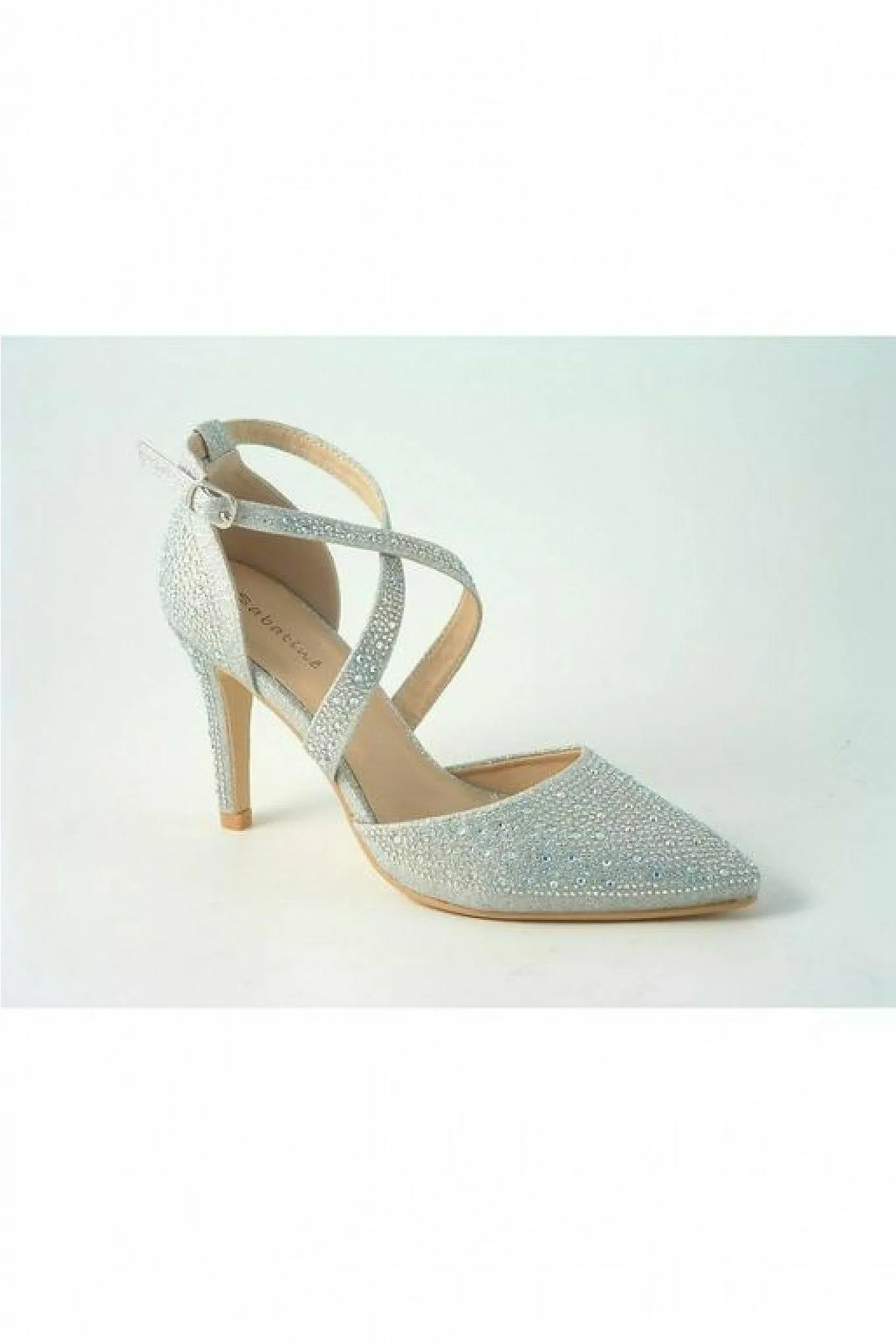 Glitz Shoes Clora Sabatine Diamante Strapped Court Shoe sold by Goddiva