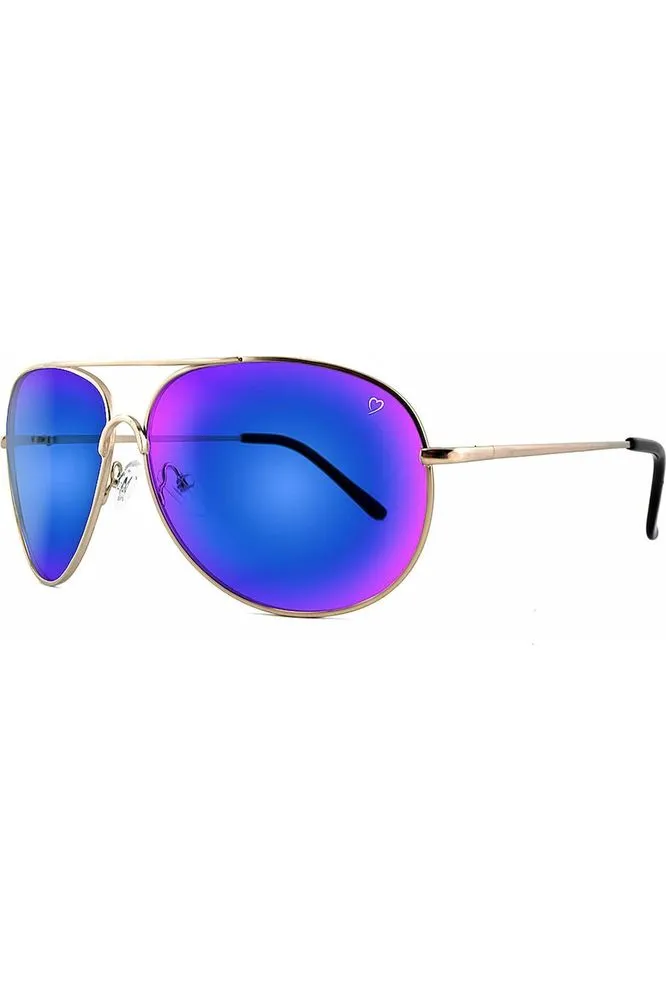 Ruby Rocks Classic Casablanca Aviator Sunglasses In Shiny Gold sold by Goddiva