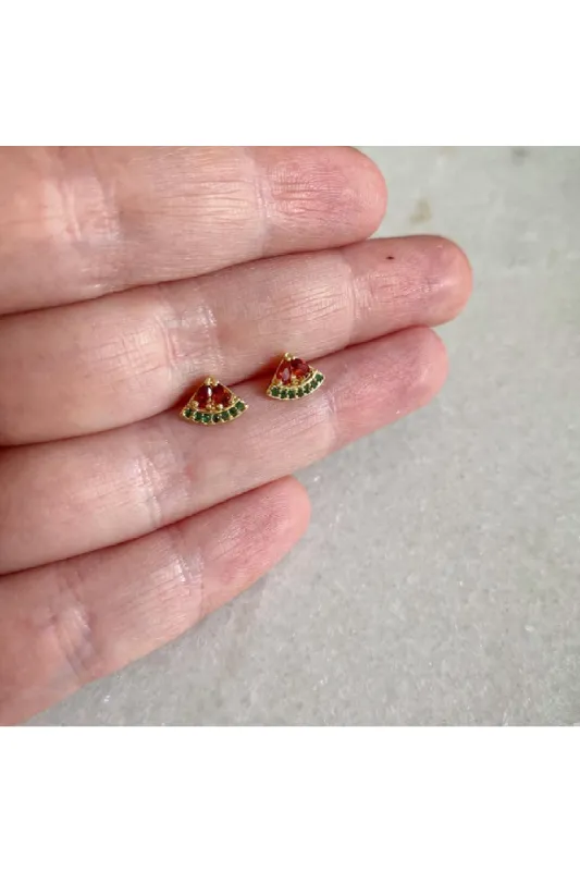Wisteria London Dinty Watermelon Stud Earrings sold by Goddiva