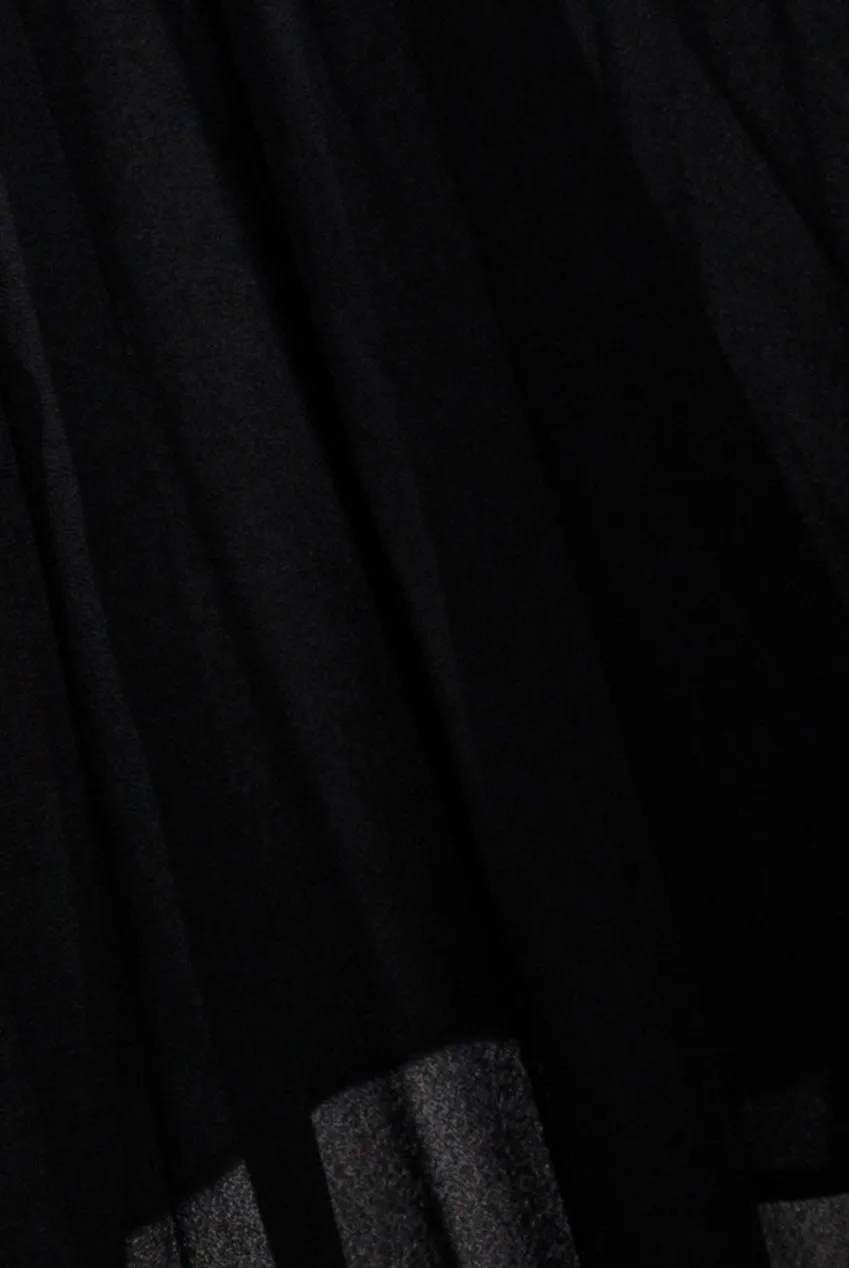 Strapless Maxi Dress With Pleated Chiffon Cape - Black by Goddiva sold by Goddiva product image thumbnail 5