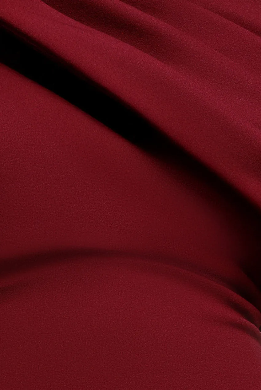 Sash One Shoulder Bardot Maxi Dress - Wine by Goddiva sold by Goddiva product image thumbnail 4