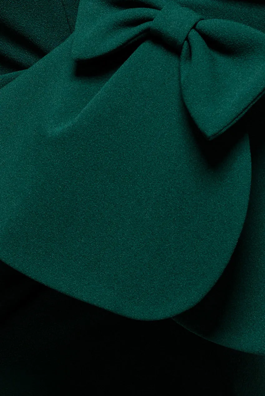 Petal Bow Sleeve Frill Maxi Dress - Emerald Green by Goddiva sold by Goddiva product image thumbnail 5