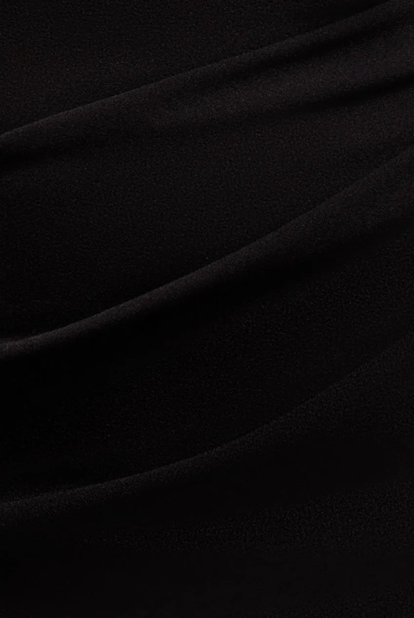 Cape Sleeve Detail Front Tie Maxi Dress - Black by Goddiva sold by Goddiva product image thumbnail 4