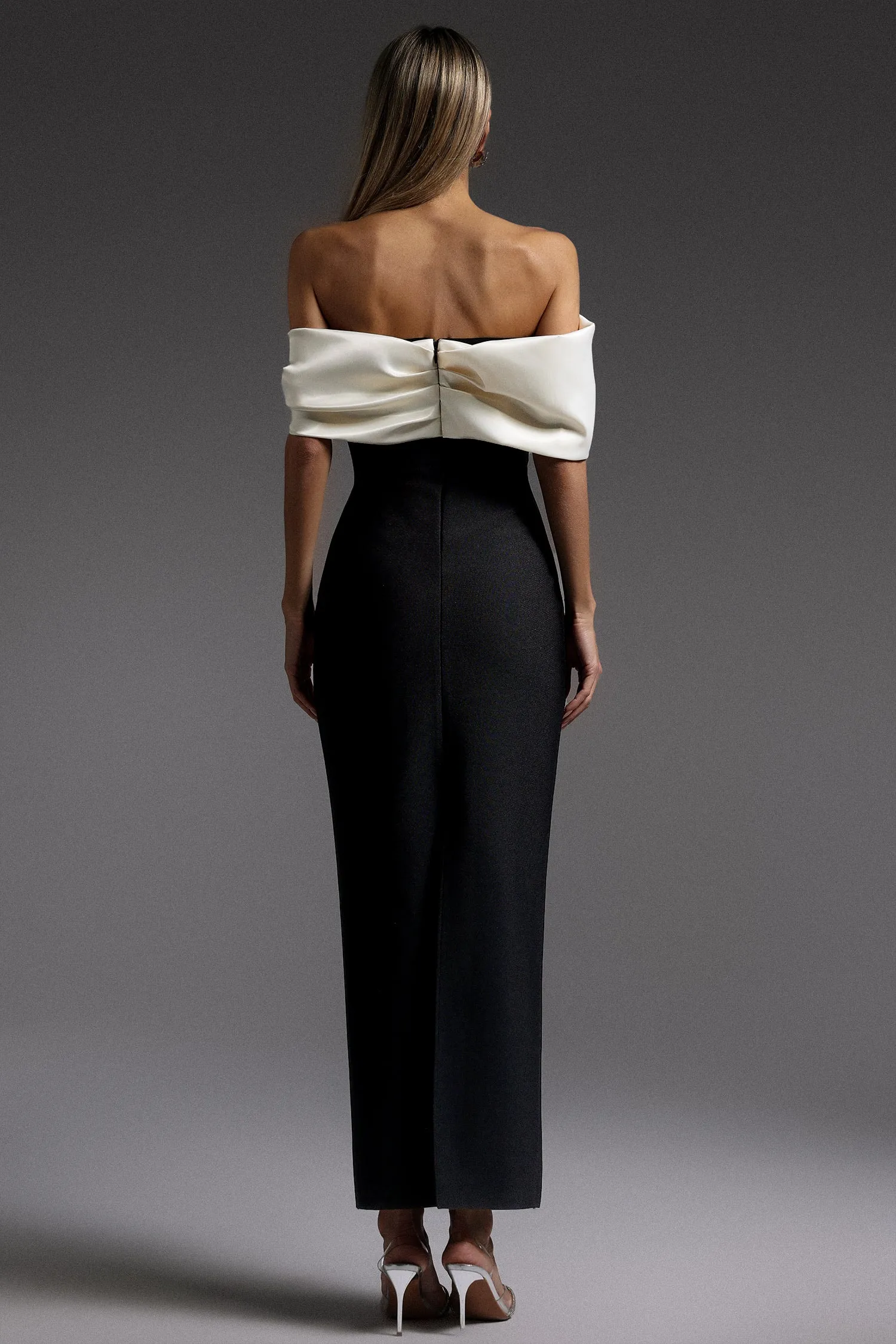 Lala Off-The-Shoulder Fold Bandage Maxi Dress by Bella Barnett sold by Goddiva product image thumbnail 5