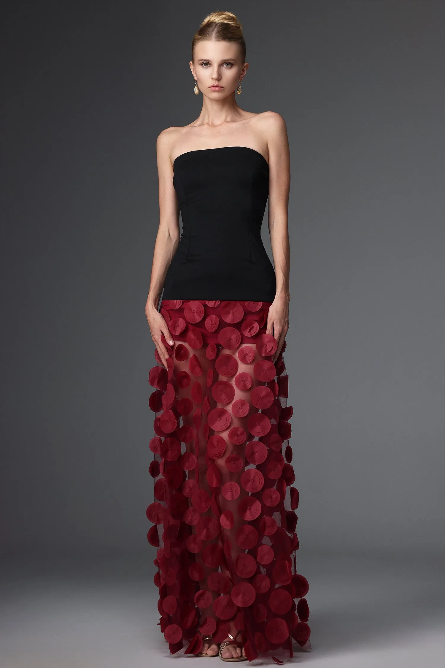 Falzer Sleeveless Netting Wafer Maxi Dress by Bella Barnett sold by Goddiva product image thumbnail 2