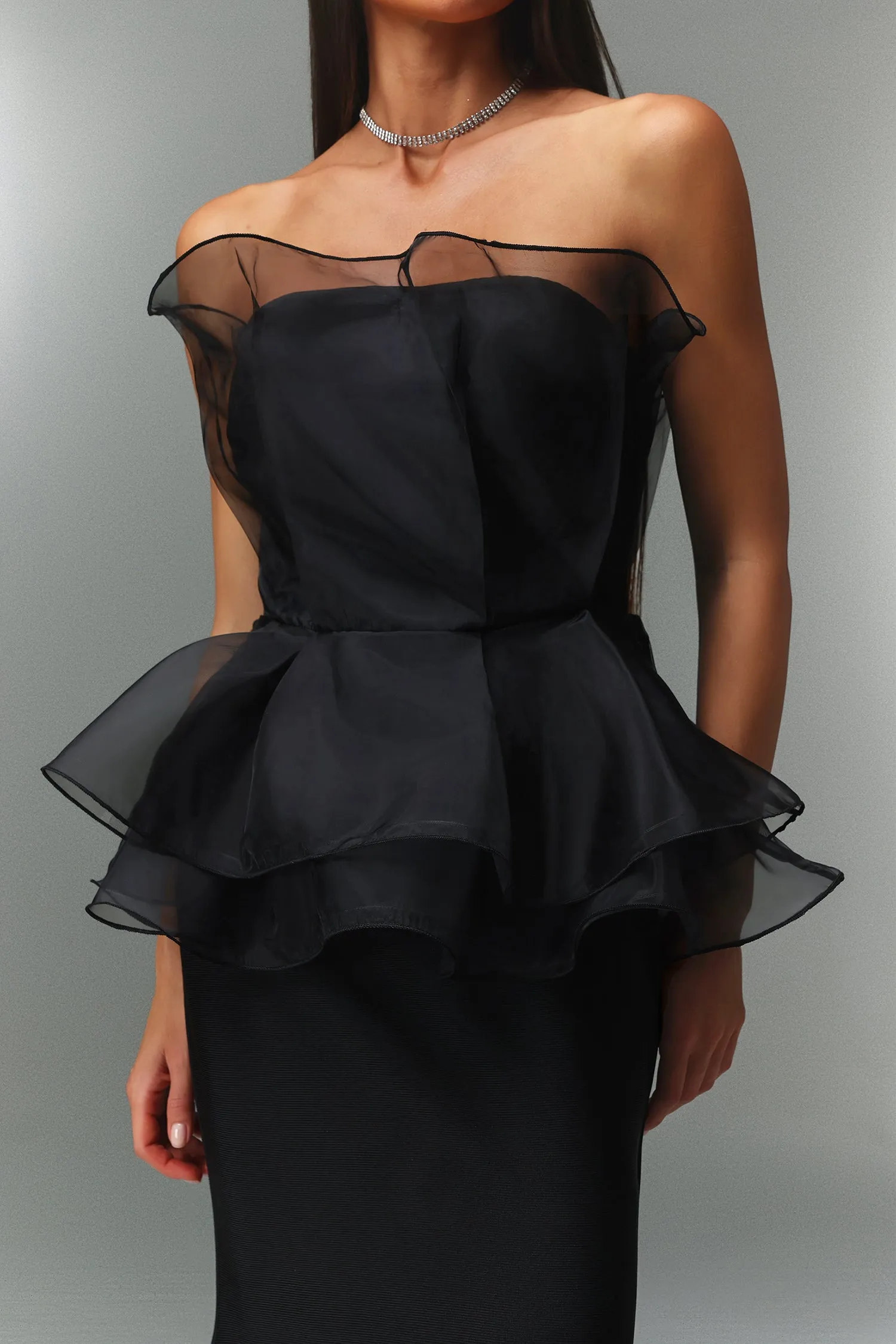 Oria Sleeveless Fishtail Bandage Maxi Dress by Bella Barnett sold by Goddiva product image thumbnail 4