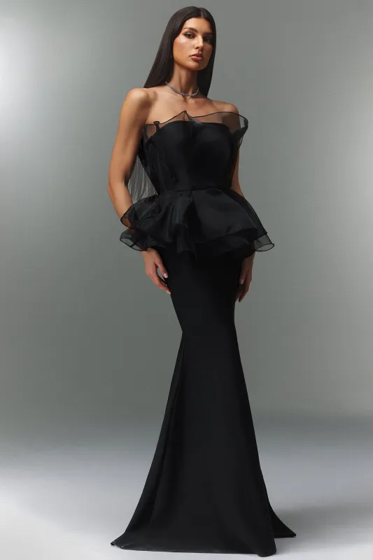 Oria Sleeveless Fishtail Bandage Maxi Dress by Bella Barnett sold by Goddiva